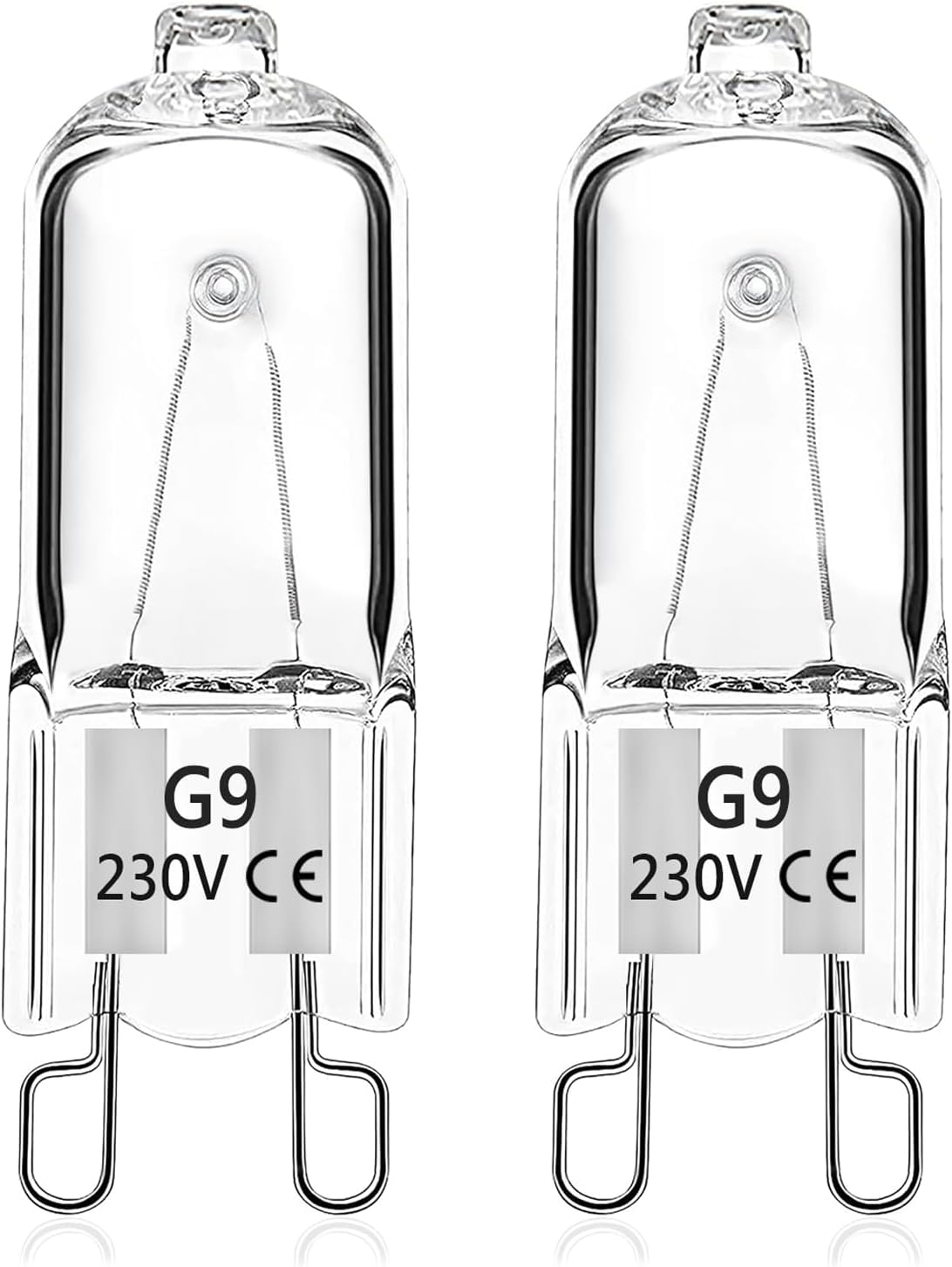 G9 40w Halogenlampe – 2er-pack – Hochtemperaturglas – 300 °c-beständig – Dimmbar – Für Mikrowellen Und Dunstabzugshauben – Warmweiß (2700 K)
