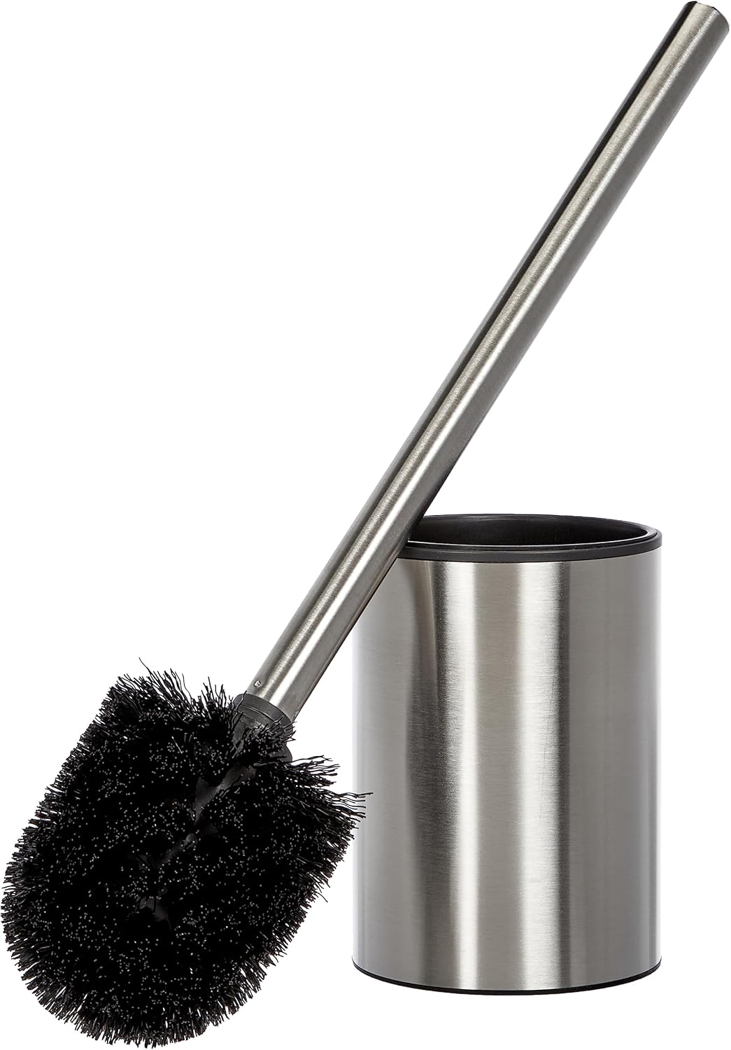 Wc-bürste Aus Edelstahl – 1 Stück – Modernes Satin-design – Hygienische Reinigung Mit Halterung – Für Badezimmer – 9 X 9 X 37 Cm