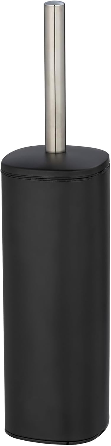 Geschlossener Wc-bürstenhalter – 1 Stück – Stahl, Mattschwarz – Dezentes Design Mit Deckel – Für Moderne Badezimmer – 9,3 X 39,2 X 9,3 Cm