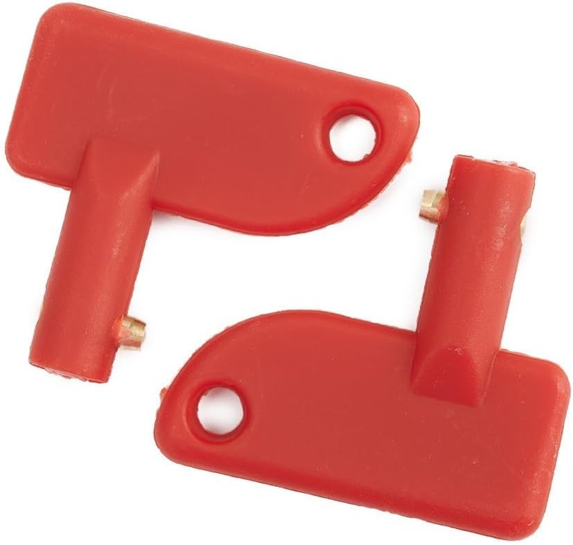 Set Mit 2 Ersatzschlüsseln – Roter Abs-kunststoff – Für Sicherungsautomaten – Auto, Boot, Wohnmobil – 47 X 43 Mm