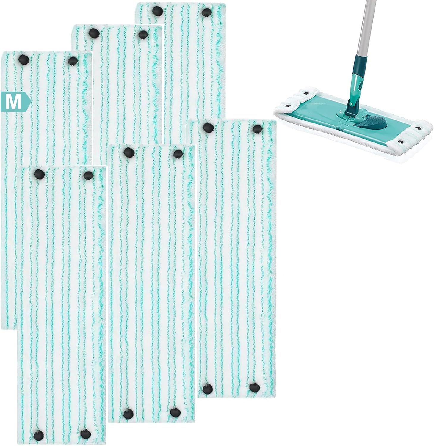 Set Mit 6 Mikrofaser-wischmoppbezügen – 42 X 15,5 Cm – Tiefenreinigung Von Fugen – Für Fliesen- Und Parkettböden