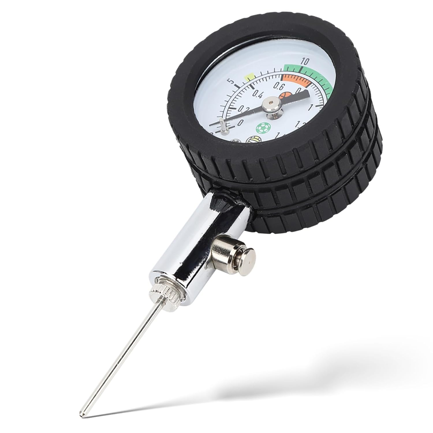 Miniatur-manometer Für Bälle – 1 Stück – Robustes Metallgehäuse – Präzise Messung 0–20 Psi – Geeignet Für Fußbälle, Basketbälle Und Volleyballbälle – Kompakt Mit Nadel