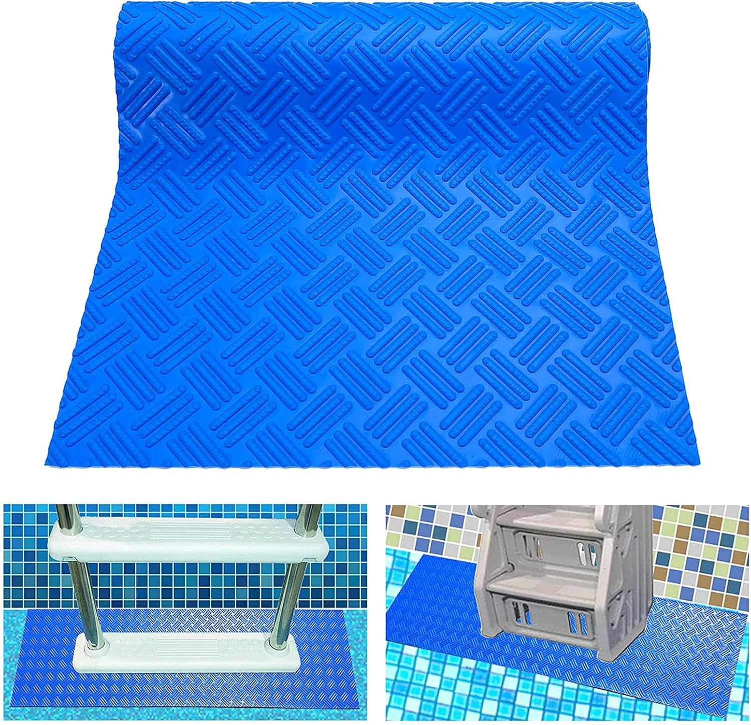 Rutschfeste Poolmatte – 1 Stück – Strapazierfähiges Pvc – Schutz Für Leiter Und Poolfolie – Für Aufstell- Und Einbaupools – 40 X 90 Cm