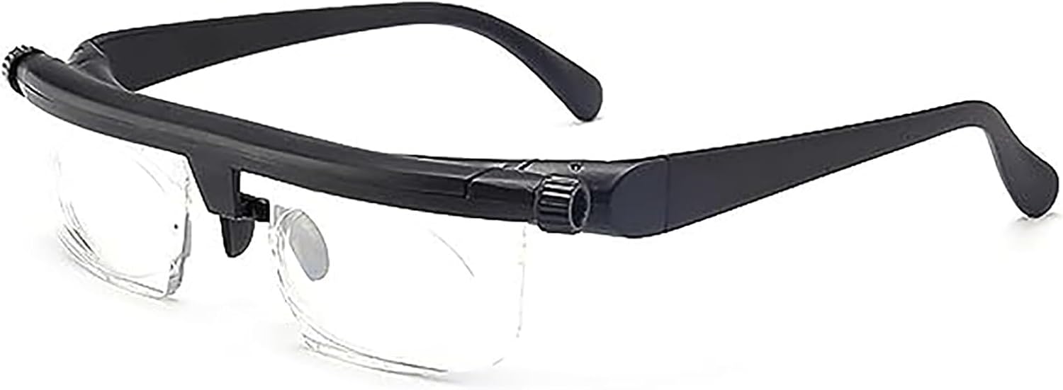 Verstellbare Lesebrille – 1 Stück – Robustes Kunststoff – Fokussierrad – Nah- Und Fernsicht – Unisex, Schwarz