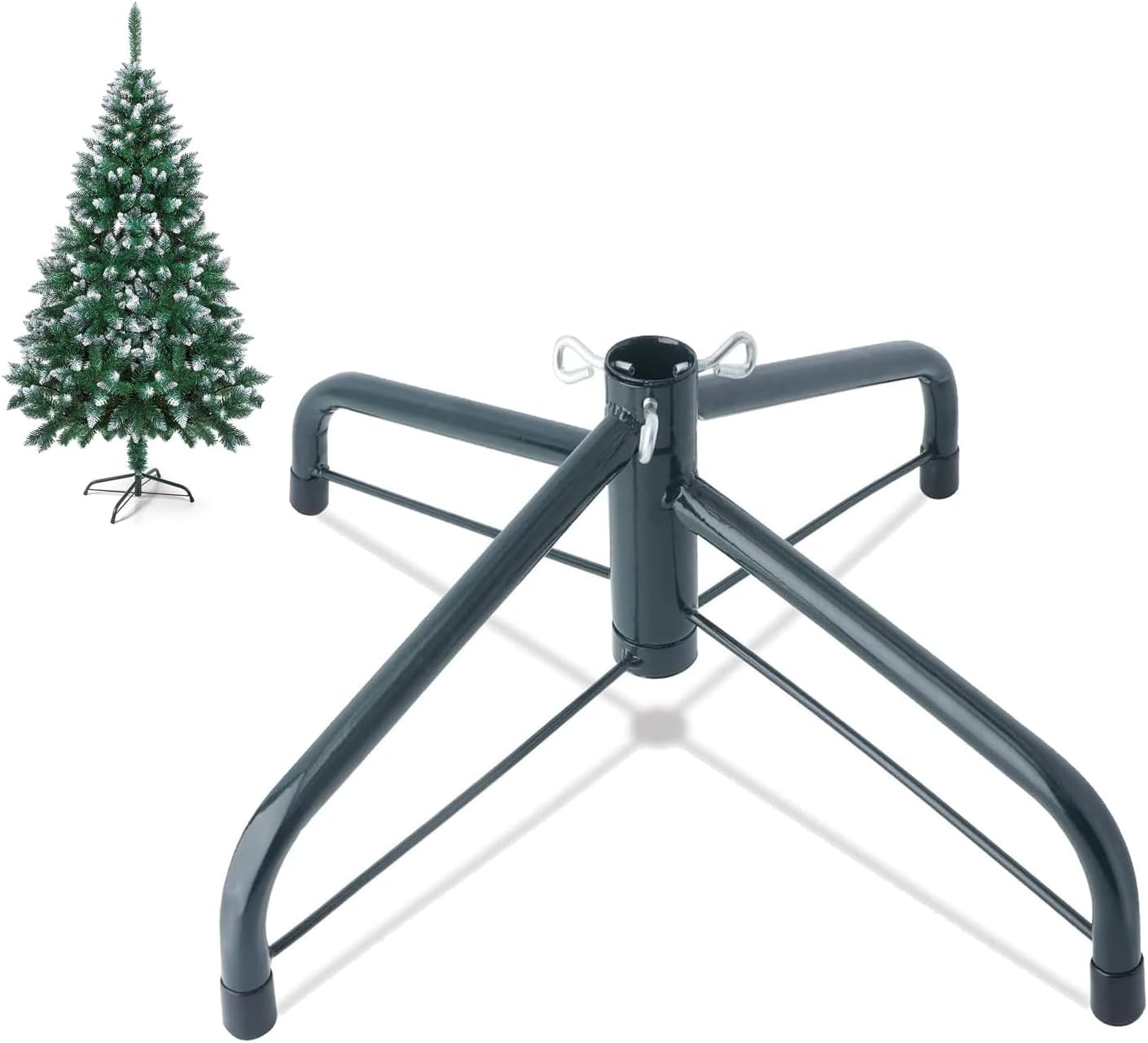 Weihnachtsbaumständer – 1 Stück – Klappbares Eisen – Befestigung Mit Rändelschraube – Für Bäume Von 0,8 Bis 2,2 M Höhe – Durchmesser 2,3 Cm