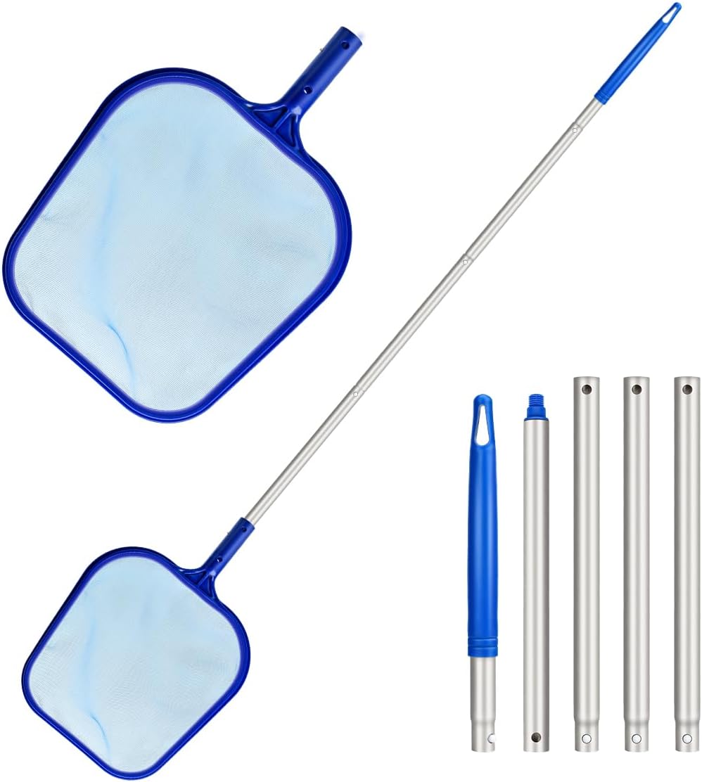 160 Cm Pool-skimmernetz – 2-teiliges Set – Robustes Aluminium – Entfernt Blätter Und Schmutz – Für Pools Und Whirlpools – Teleskopgriff