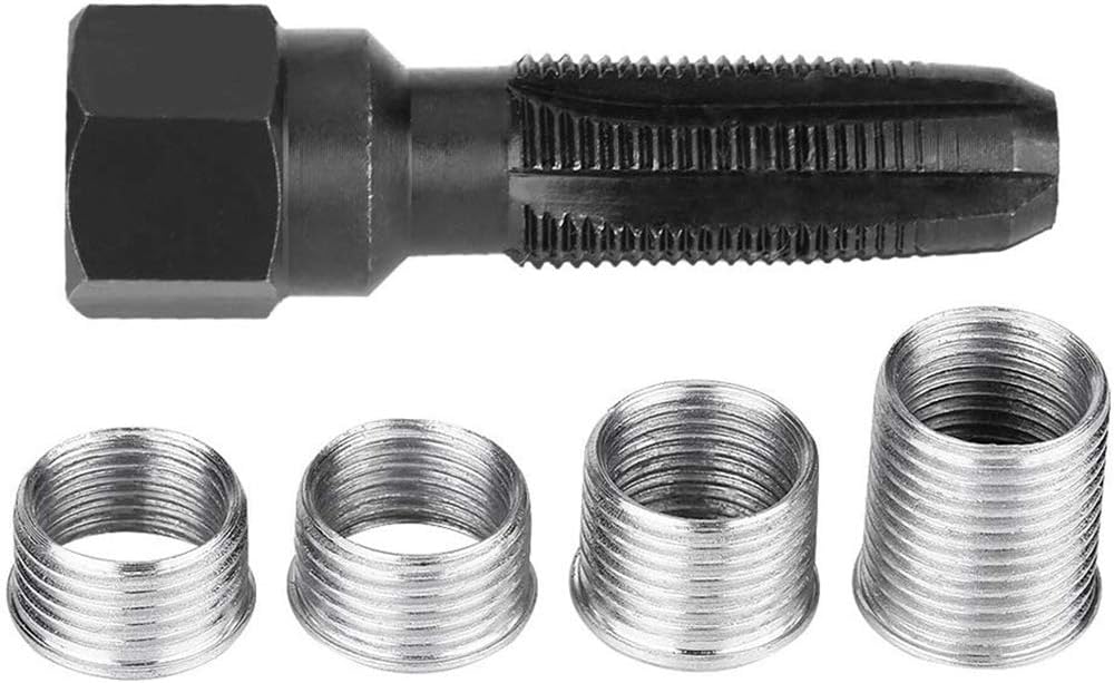 5-teiliges Zündkerzengewinde-reparaturset, Gehärteter Stahl, 4 Einsätze, 14 Mm, Für Automobilmotoren