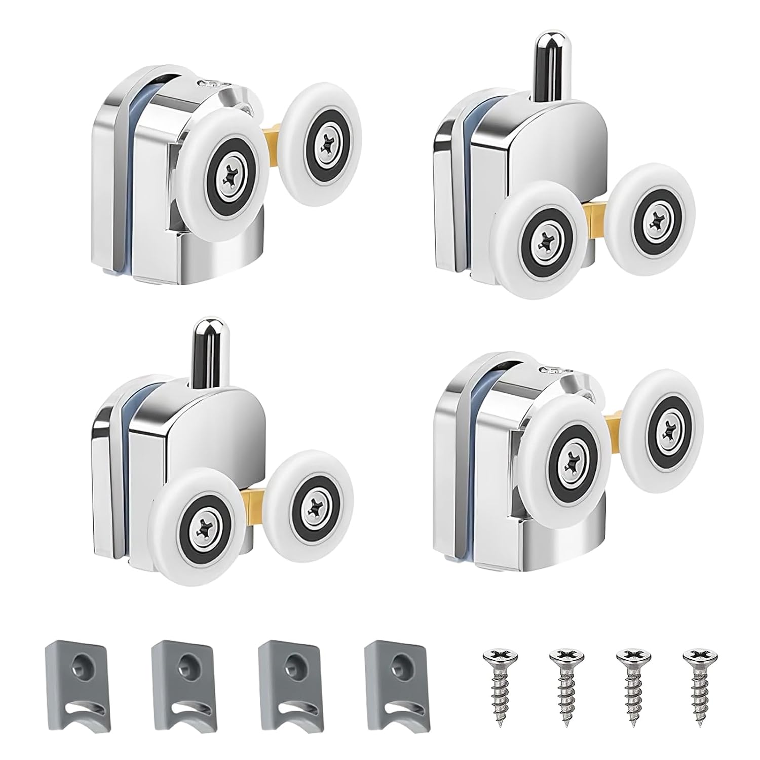 Duschkabinenrollen – 4er-set – Zink Und Abs – Geräuscharm, 23 Mm – Für 3–6 Mm Glas – Duschkabine