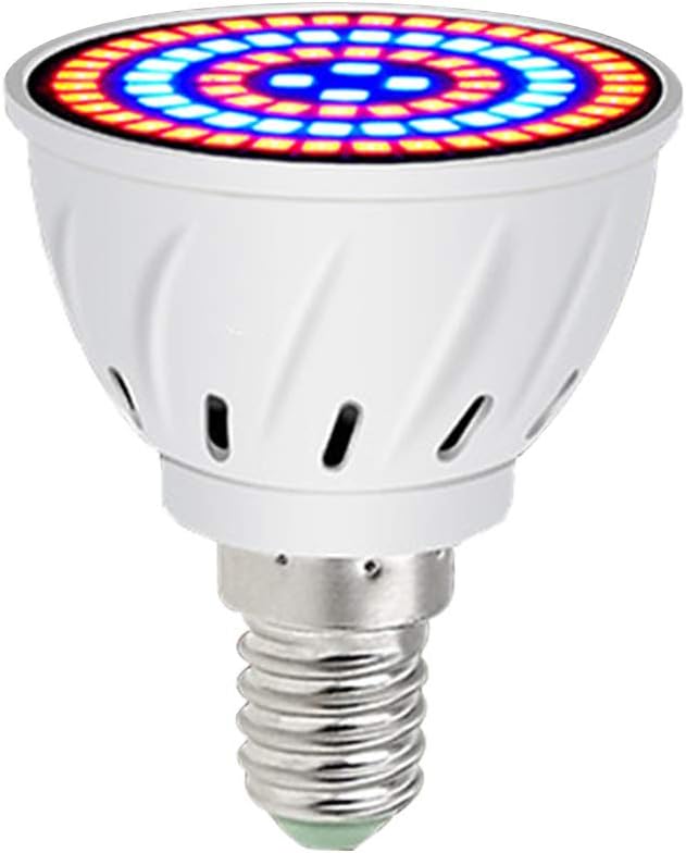 E14 Led-pflanzenlampe – 1 Stück – Weißer Kunststoff – Vollspektrum, 60 Leds – Für Zimmerpflanzen Und Gewächshäuser – 48 X 58 Mm