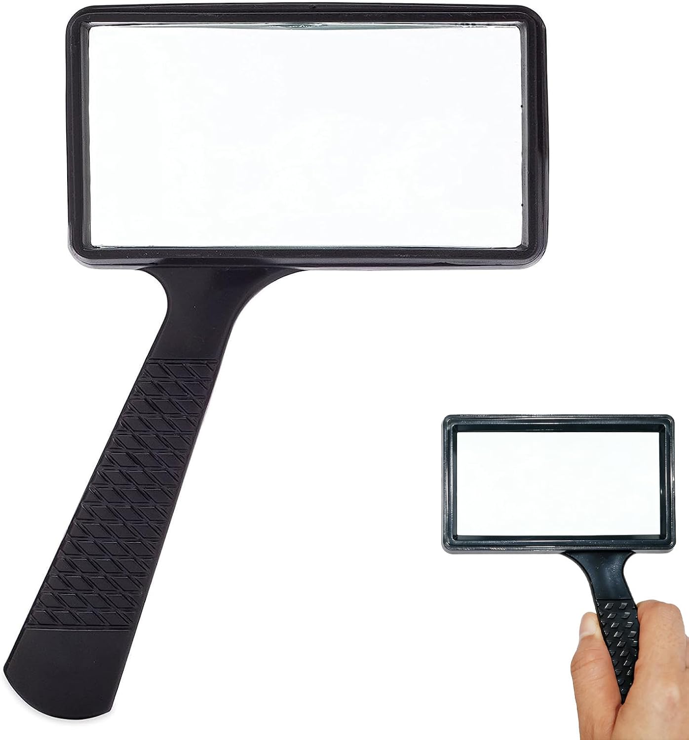 10-fache Leselupe – 1 Stück – Rechteckiges Hd-glas – Nettovergrößerung Für Amd – Senioren Und Freizeit – Schwarz, 170 G