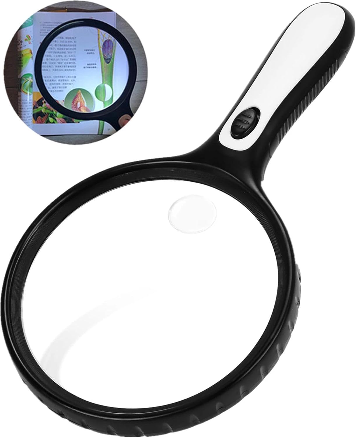 30-fache Leselupe – 1 Stück – Optisches Glas Und Kunststoff – Integrierte Led-beleuchtung – Für Senioren Und Kinder – Durchmesser 146 Mm