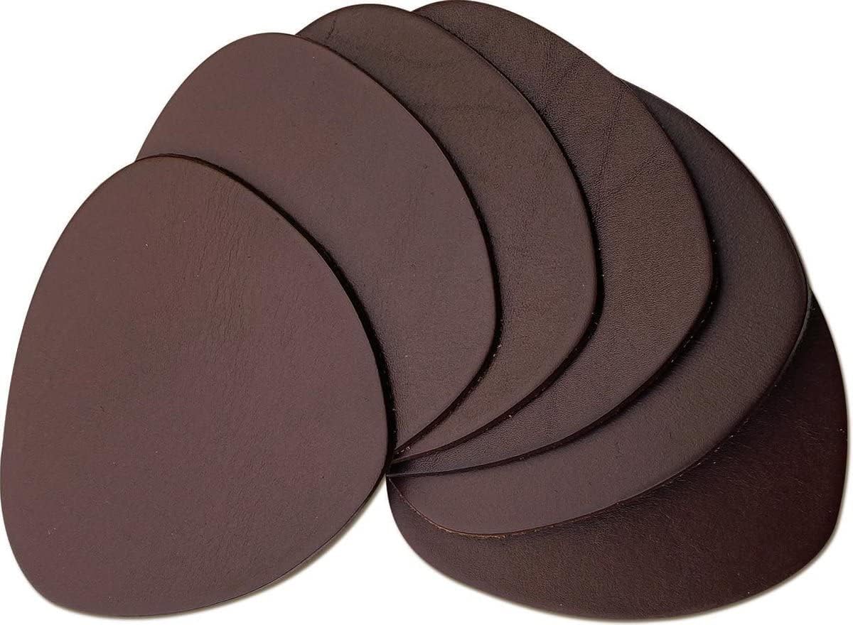 Untersetzer Aus Vollnarbenleder – 10er-set – Naturbraun – Halbrunde Tischschoner – Für Wohnzimmer Und Küche