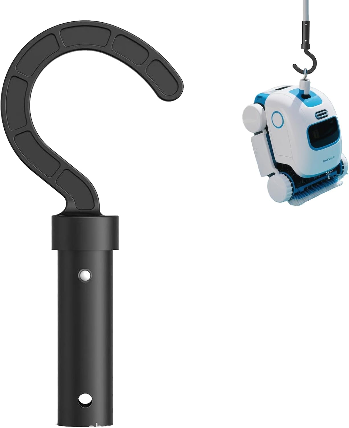 Poolroboter-haken – 1 Stück – Schwarzer Abs-kunststoff – Kompatibel Mit Teleskopstangen – Kabellose Reinigungsgeräte – 20,3 X 9,4 Cm