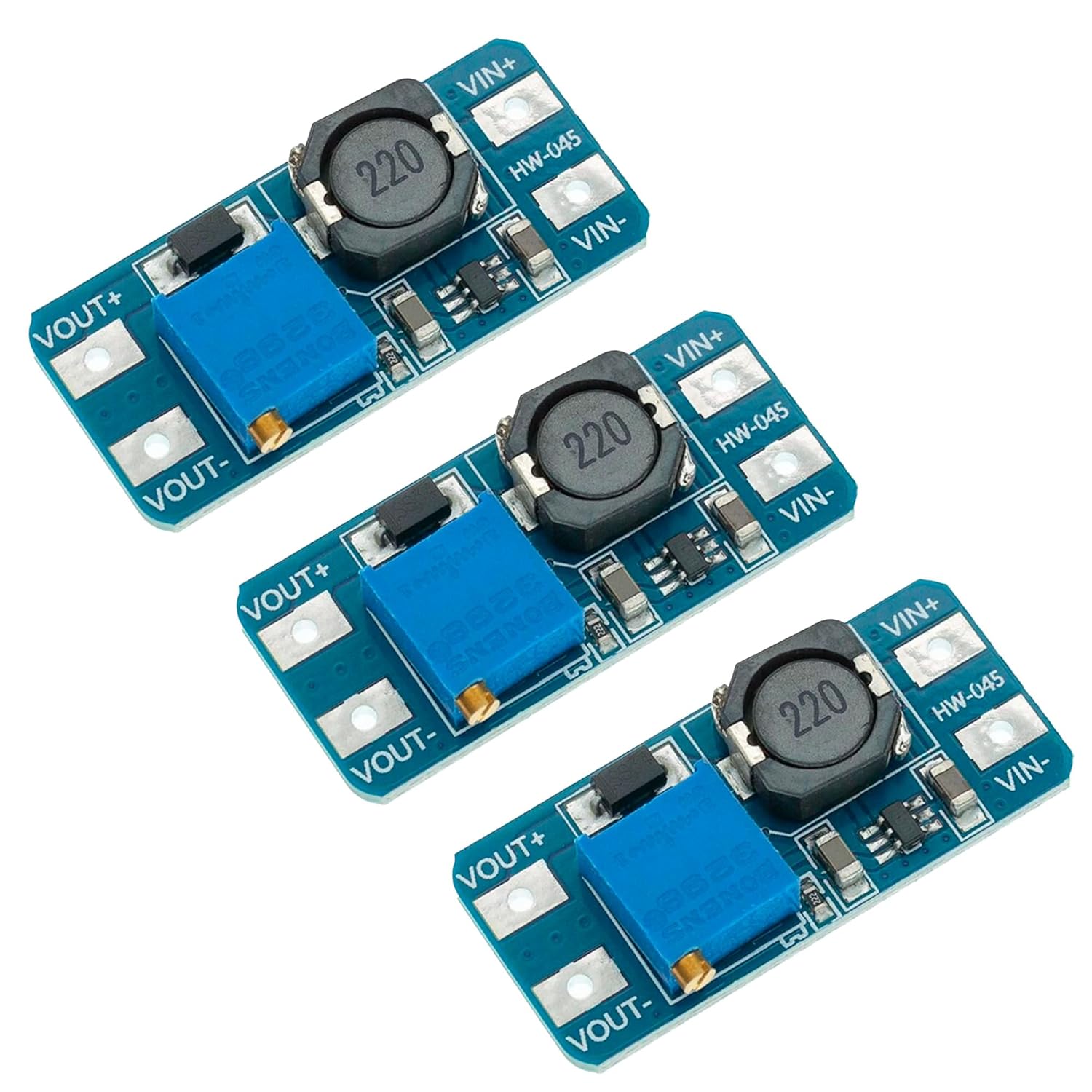 Einstellbarer Dc/dc-wandler 2–24 V Auf 5–28 V, Kompaktes Aufwärtswandlermodul 2 A Für Elektronikprojekte, Leds Und Motoren, 3er-pack