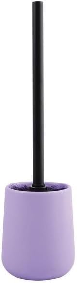 Wc-bürste Mit Halter – 1 Set – Keramik Und Silikon – Hygienische Reinigung – Modernes Badezimmer – Matt-lavendel, 10,4 X 38,8 Cm