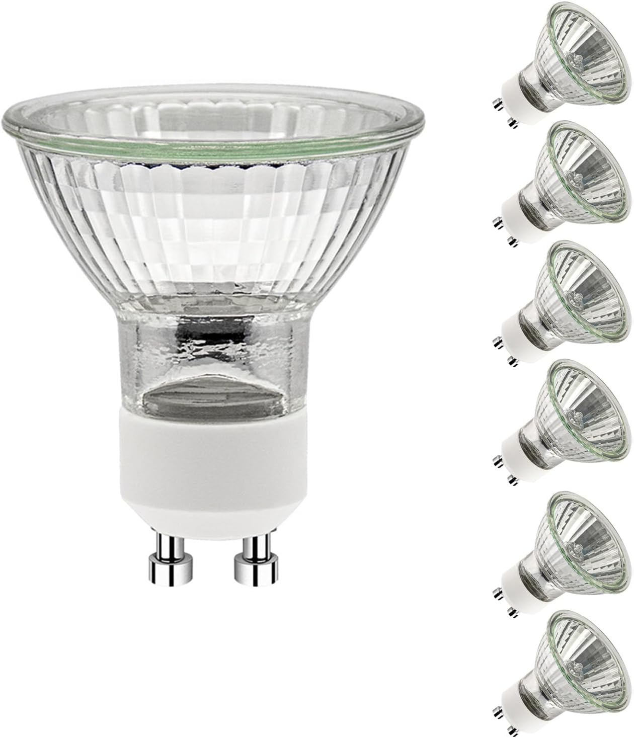 Gu10 35w Halogenlampen, Warmweiß, 6er-pack Dimmbare Strahler, 230v, Sofort Flackerfreies Licht Für Wohnzimmer, Küche Und Büro