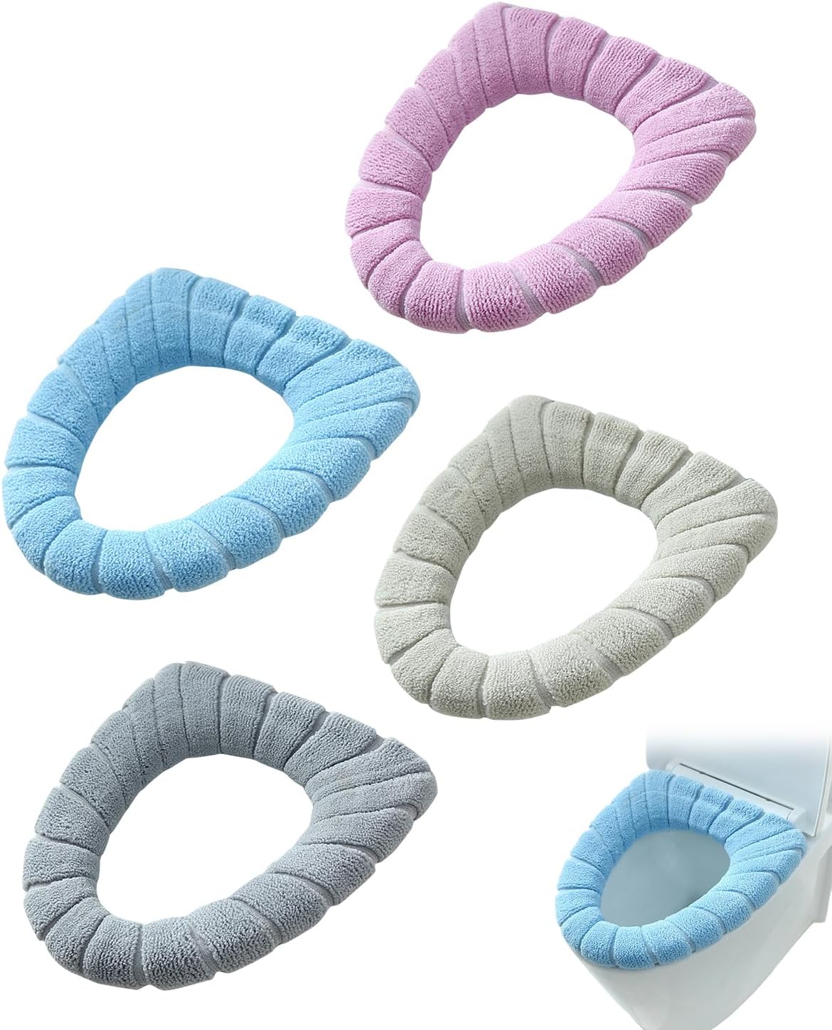 Wc-sitzbezüge – 4er-set – Weiches Und Strapazierfähiges Polyester – Hygienischer Und Komfortabler Schutz – Für Zuhause Und Büro – 46 X 36 Cm