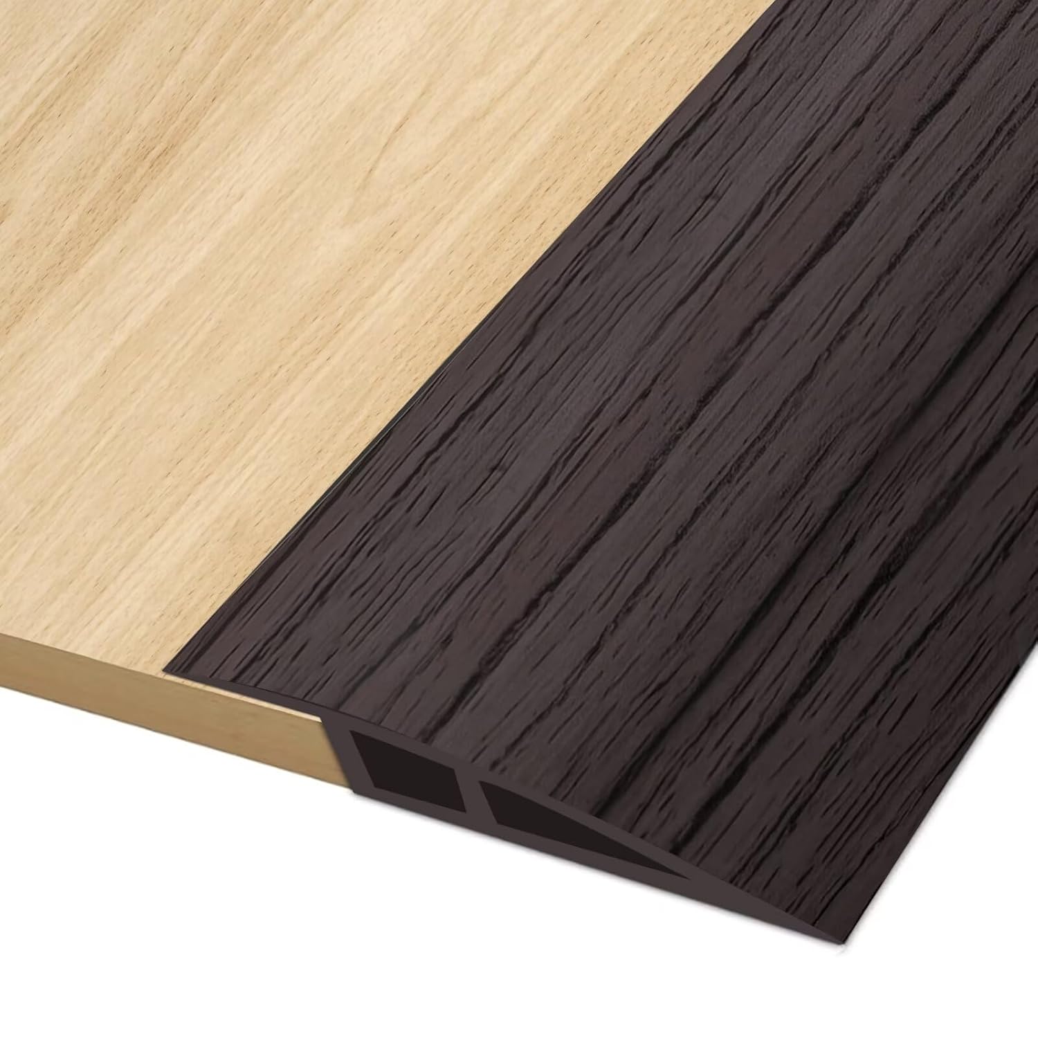 Selbstklebende Übergangsleiste – 1 Stück – Dunkelwalnuss-optik, Pvc – Ausgleichsprofil 5–10 Mm – Bodenübergang Im Innenbereich – 100 X 5 Cm