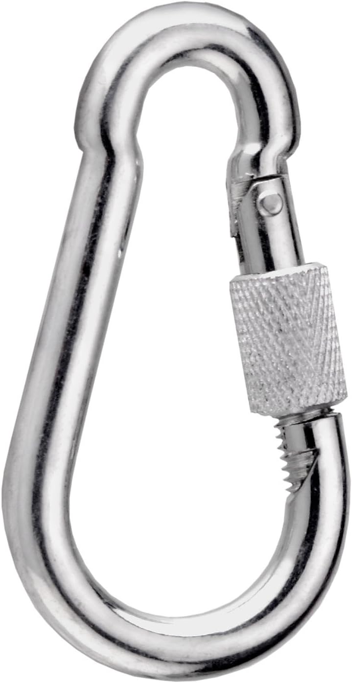 Feuerwehr-karabiner – 1 Stück – Edelstahl A2 – Schraubverschluss – Für Den Professionellen Einsatz Im Bauwesen – 8 X 80 Mm