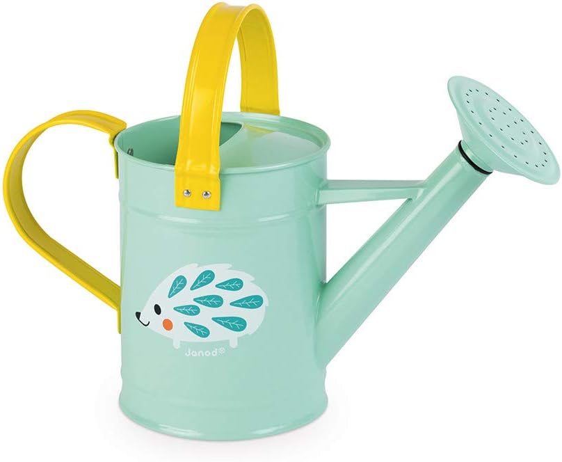 Gießkanne Aus Metall Für Kinder – 1 Stück – Retro-design – Ergonomischer Doppelgriff – Ideal Für Lehrreiches Gärtnern Im Freien – Grün Und Weiß