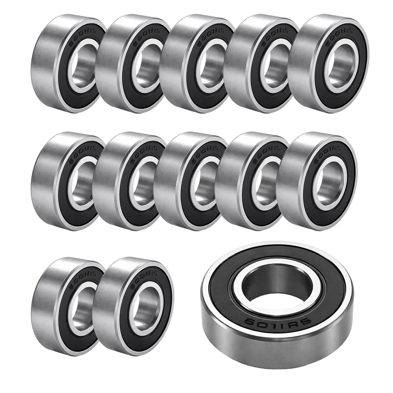 Kugellager 6001 1rs – 12er-pack – Gehärteter Stahl – Abgedichtet Und Vorgeschmiert – Für Motoren Und Maschinen – 12 X 28 X 8 Mm
