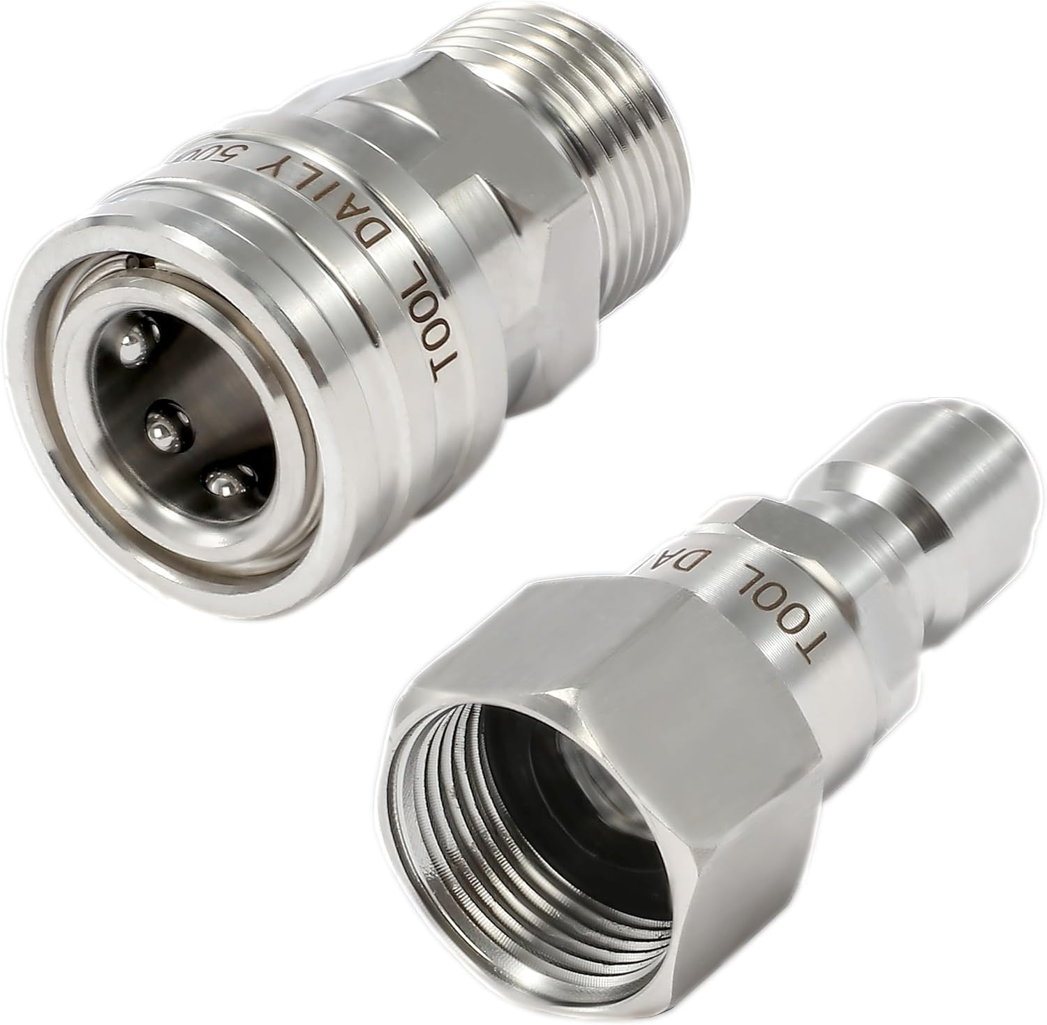 M22 14-mm-drehgelenkadapter-set – 2-teilig – Edelstahl – 360°-drehung Und Schnellanschluss – Für Hochdruckreiniger – Kompatibel Mit 350 Bar