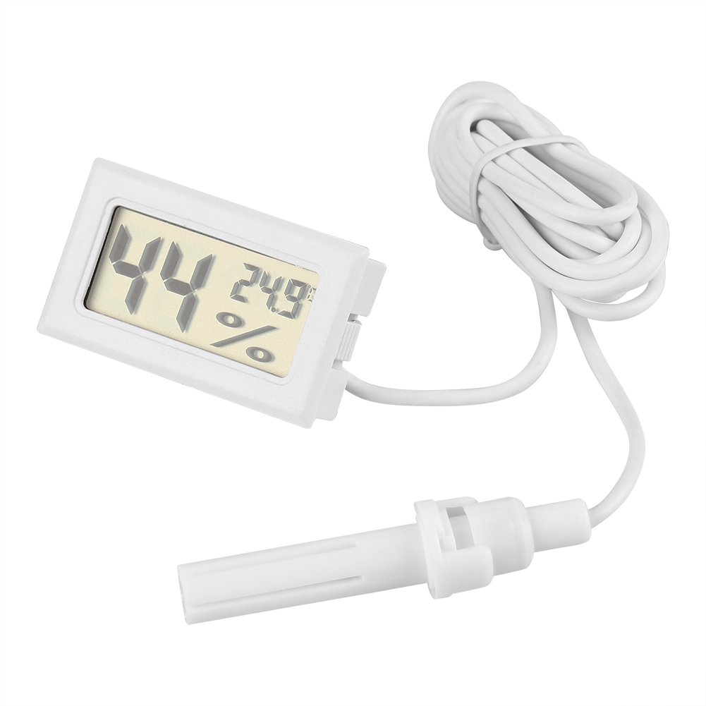 Externes Thermometer Und Hygrometer Mit Sonde, Lcd-display Für Kühlschrank, Gefrierschrank Und Küche – Weiß