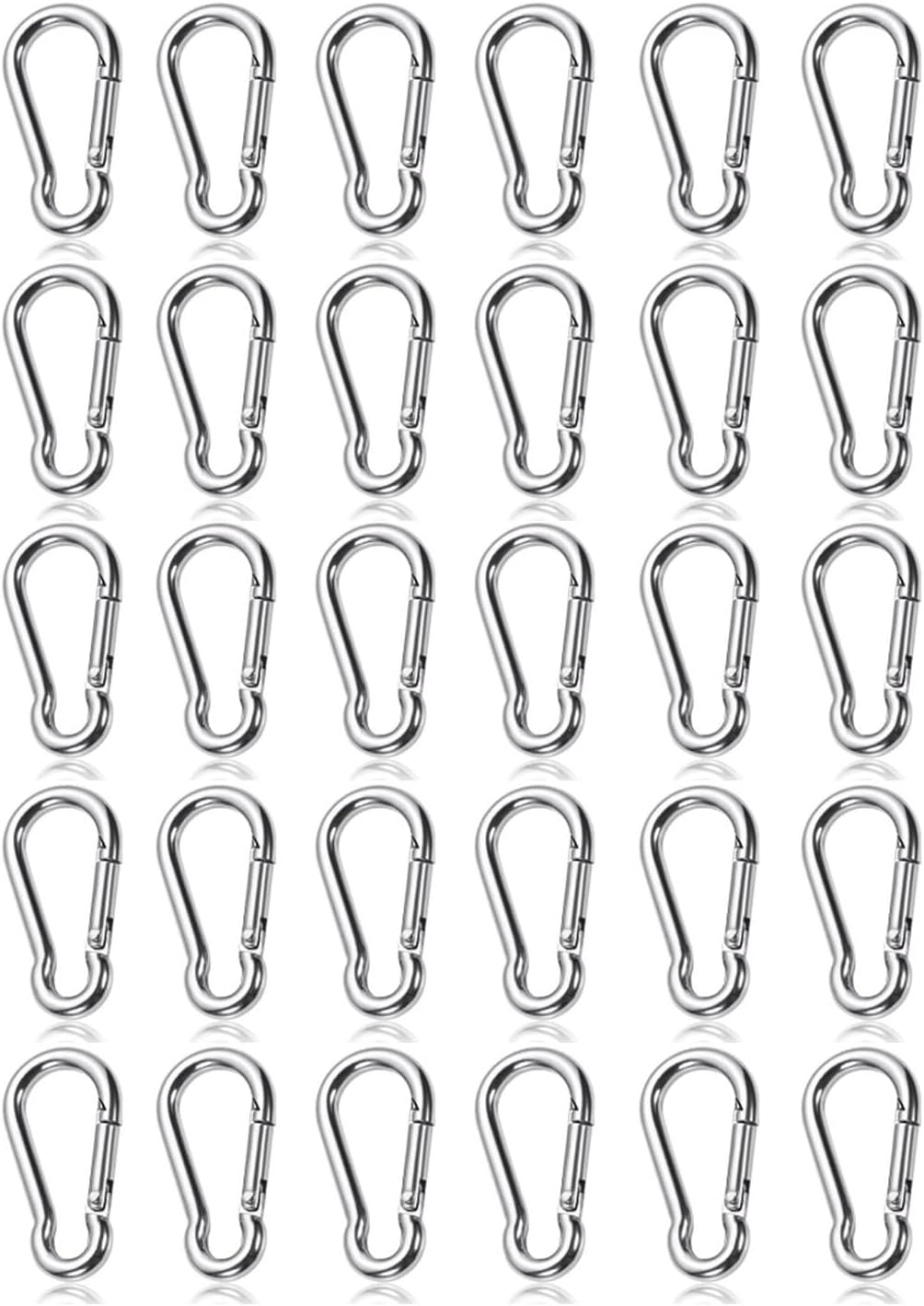 Mini-karabiner – 30 Stück – Robustes Metall – Tragkraft: 15 Kg – Ideal Zum Wandern Und Organisieren – 40 Mm