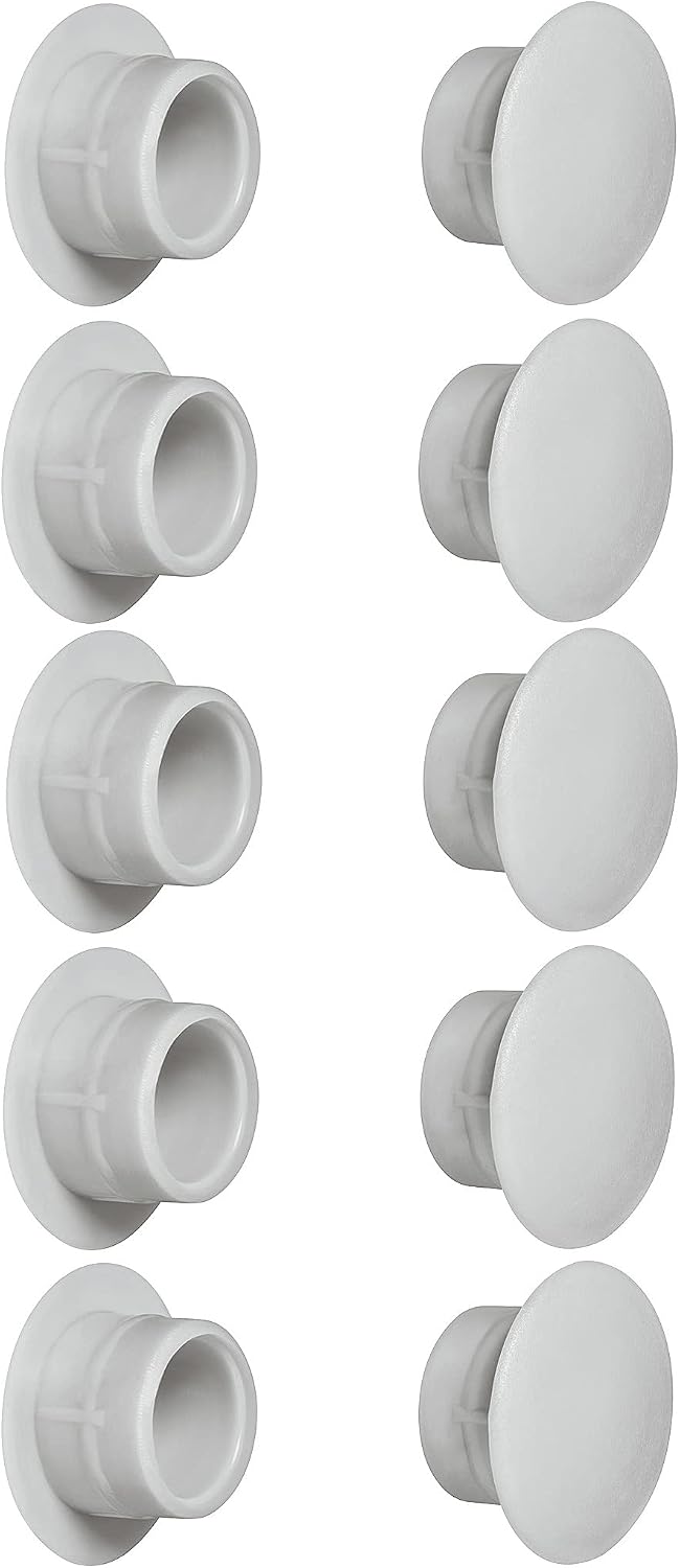 10x Lochabdeckung Kunststoffstopfen 5mm Bis 35mm Schraubenschutzkappe Weiß Schwarz Grau Braun Möbel Tisch Stuhl Wand (øloch 15mm/hellgrau Ral 7035)