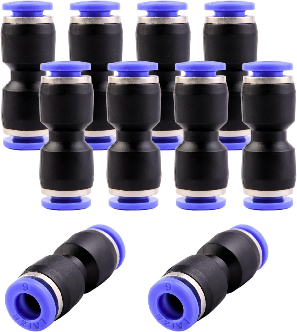 Packung Mit 10 Pneumatischen 6-mm-verschraubungen Und -anschlüssen – Schnellkupplungen – Druckluftwerkzeuge