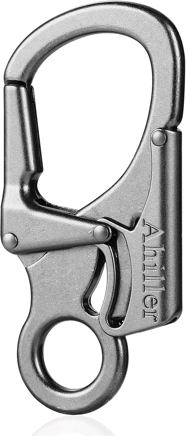 Sicherheitskarabiner – 1 Stück – Zinklegierung – Doppelte Verriegelung – Wandern Und Alltag – 7,9 Cm Silber