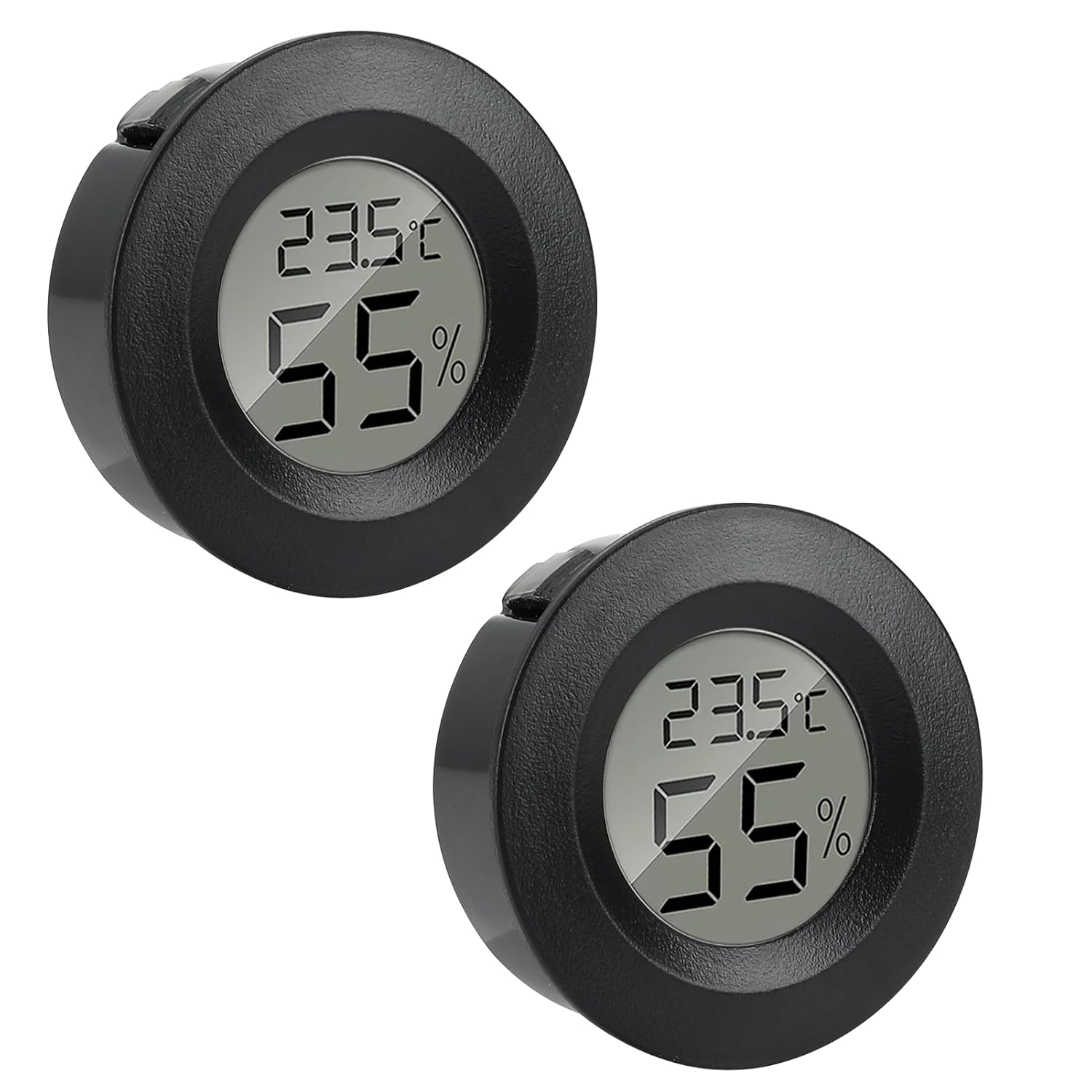 2er-pack Mini-thermometer-hygrometer Für Den Innenbereich, Digitales Lcd-temperatur- Und Feuchtigkeitsmessgerät Für Babyzimmer, Büros, Küchen, Humidore, Inkubatoren, Reptilien, Schildkröten Und Aquari