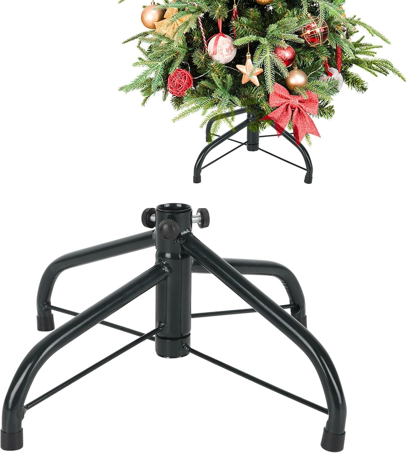 Weihnachtsbaumständer Aus Metall – 1 Stück – Grünes Eisen, Zusammenklappbar – Stabil, Rutschfester Boden – Für Den Innen- Und Außenbereich Geeignet, 60–180 Cm – 30 X 30 X 12 Cm