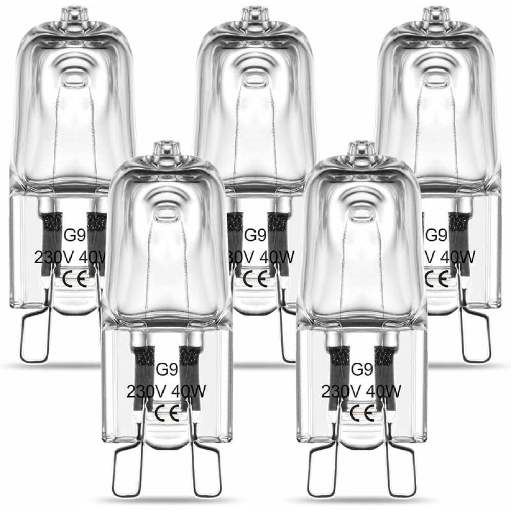 G9-halogen-backofenlampe, 40 W, 230 V, 300 °c-toleranz, 5er-pack