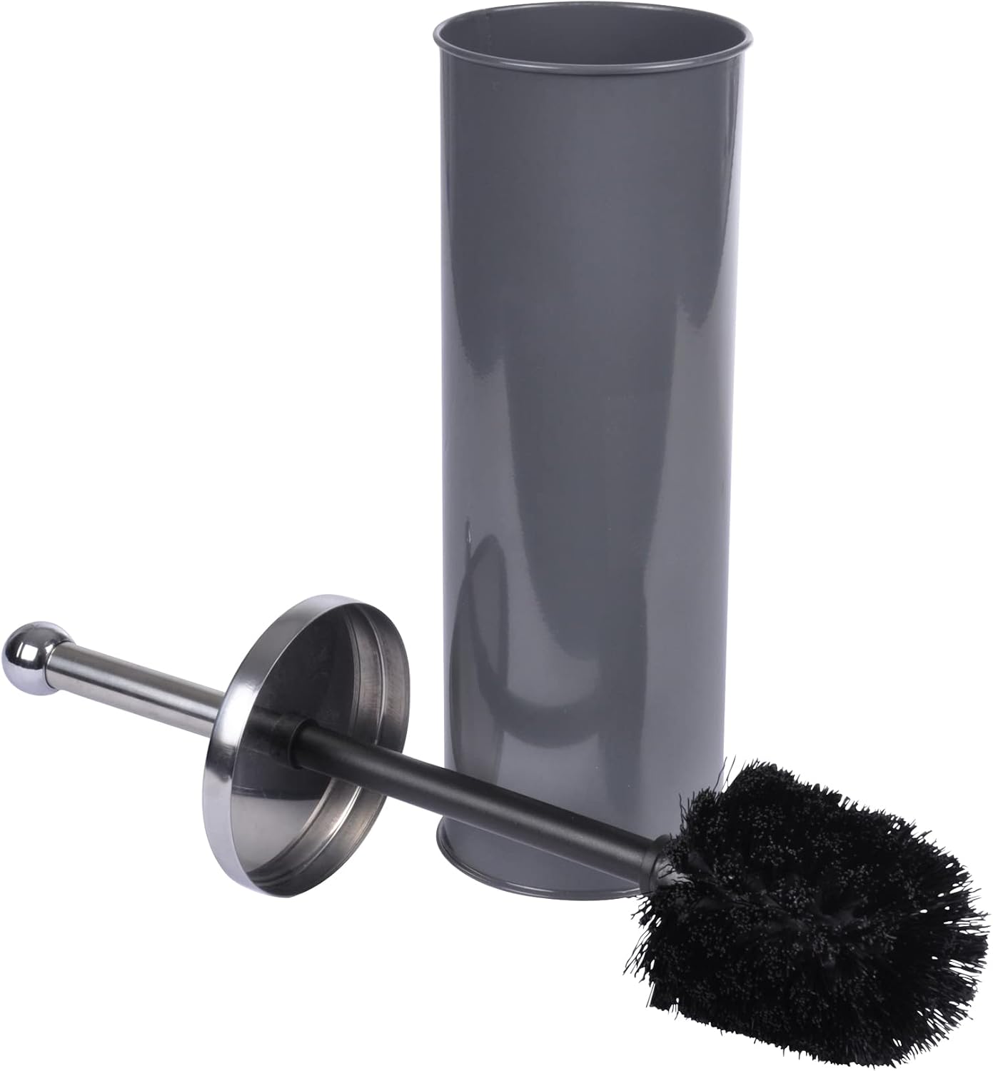 Anthrazitfarbene Wc-bürste – 1 Stück – Schlichtes Metall – Modernes Und Robustes Design – Für Zeitgemäße Badezimmer – 9,5 X 37 Cm