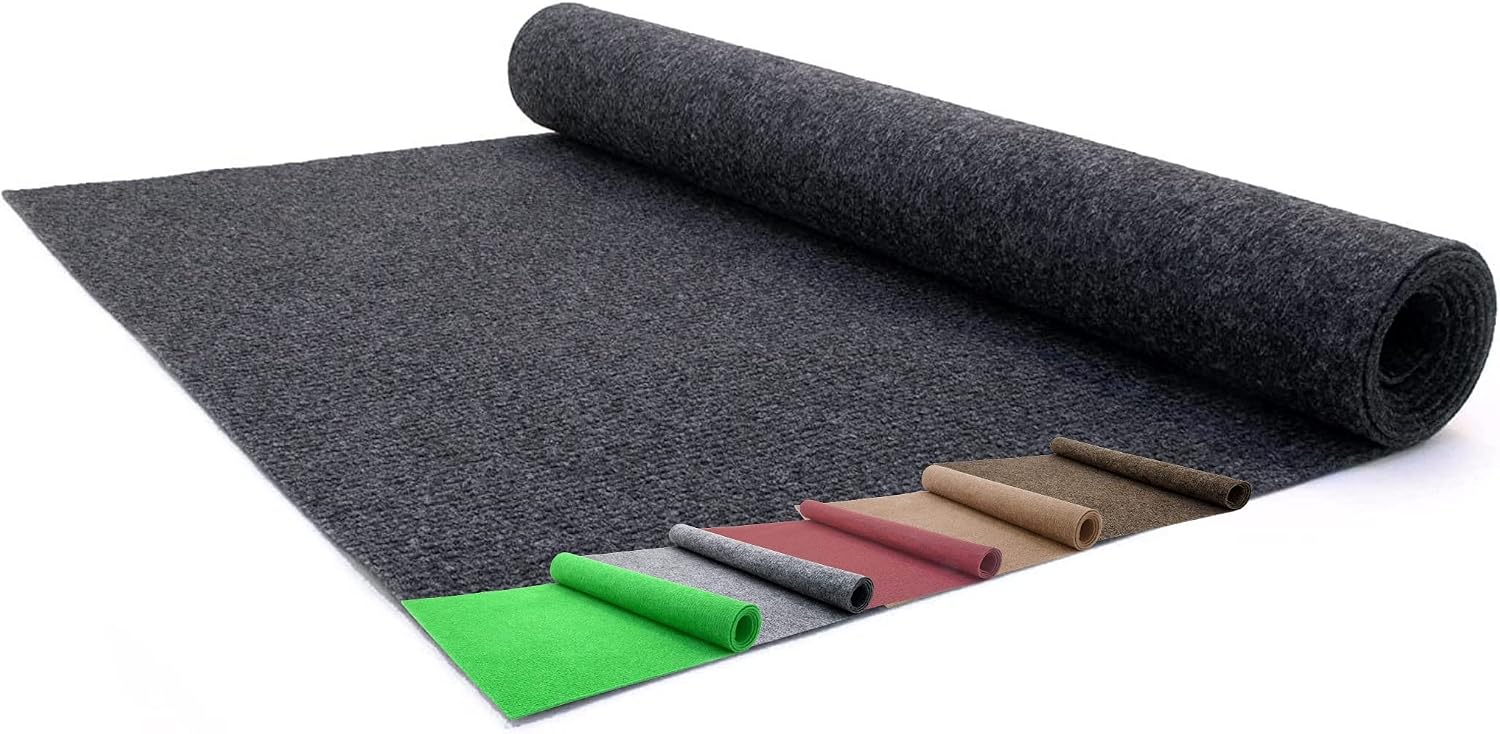 Outdoor-teppich In Teppichoptik – 1 Stück – Polypropylen – Wetterbeständig – Für Terrasse Und Pool – 200 X 200 Cm, Anthrazit