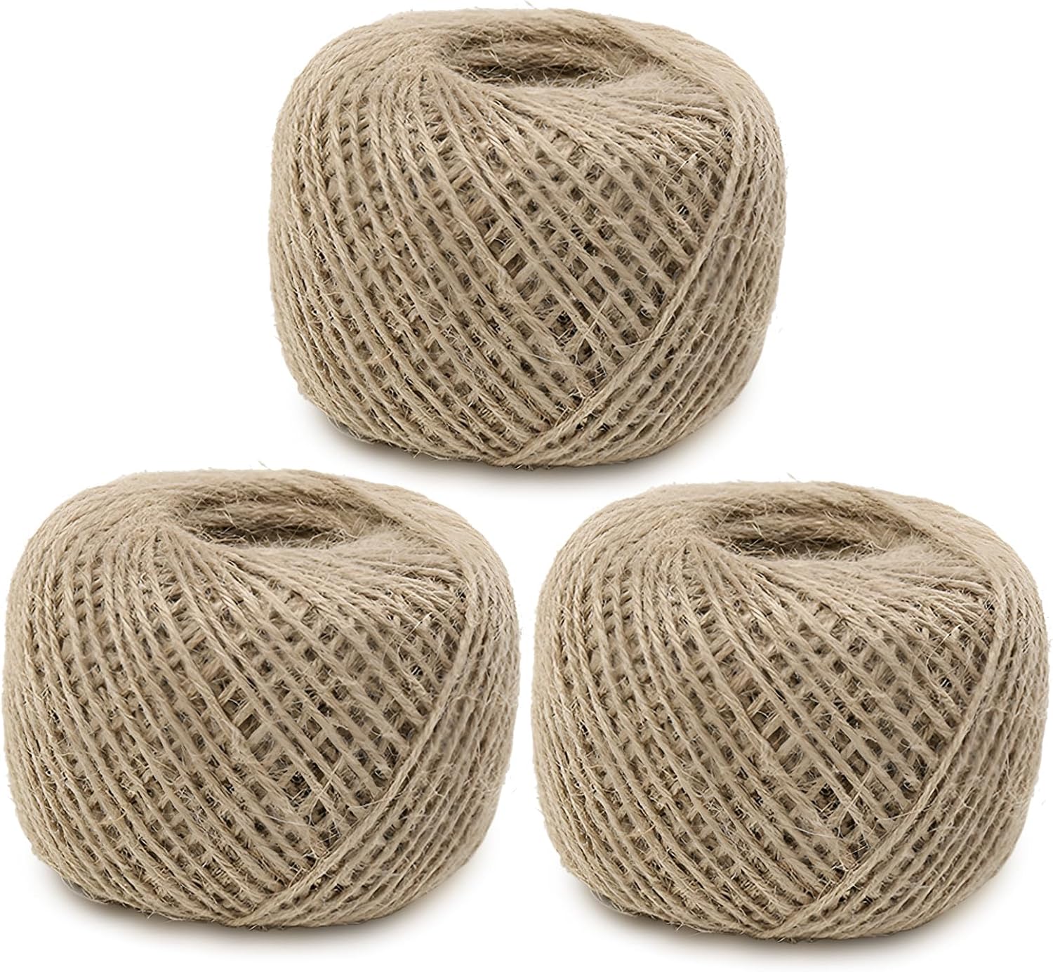 Juteschnur – 3 Rollen – Natur, 2 Mm – Dekorative Schnur – Verpackung Und Floristik – 80 M Pro Rolle