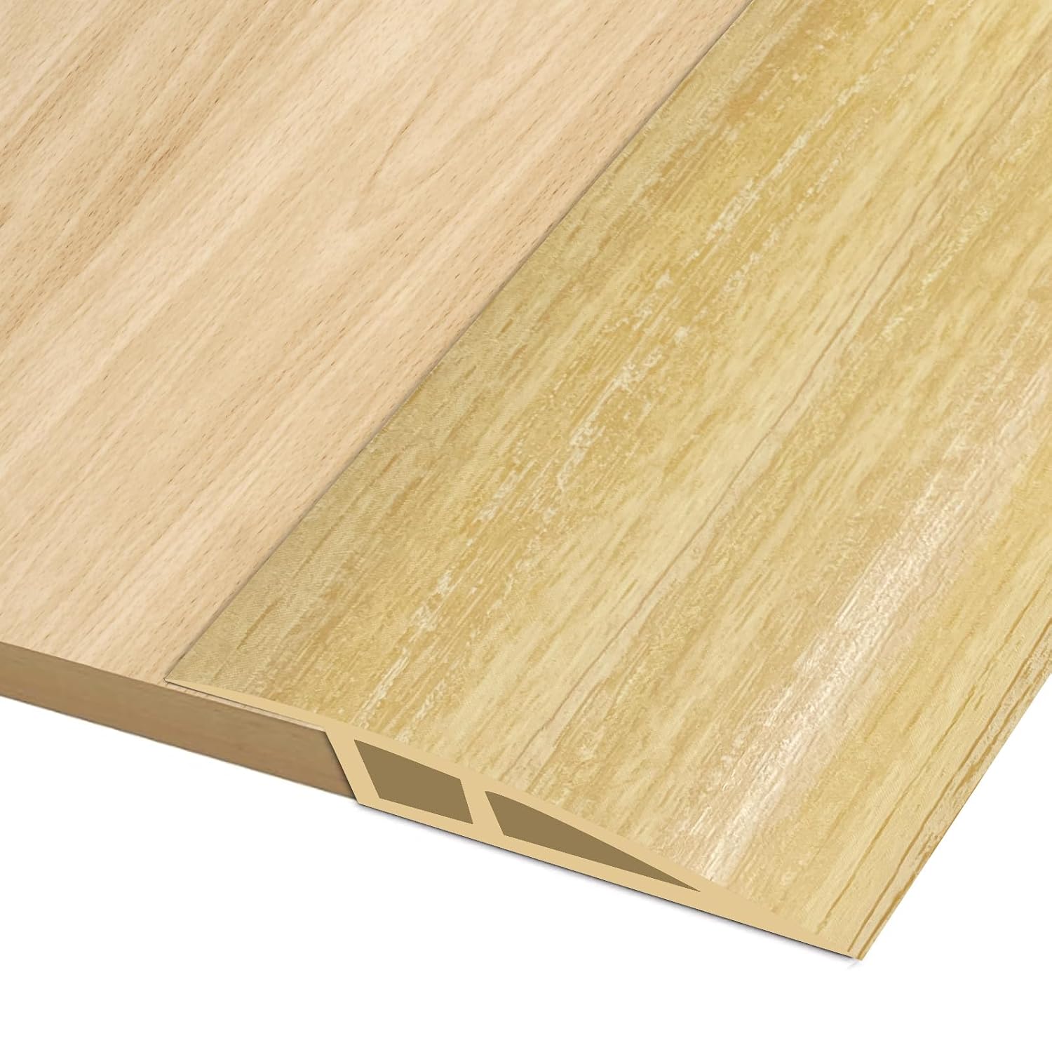 Selbstklebende Übergangsleiste – 1 Rolle – Pvc In Heller Holzoptik – Ausgleich Von 5–10 Mm – Übergangsprofil Für Innenböden – 100 X 5 Cm