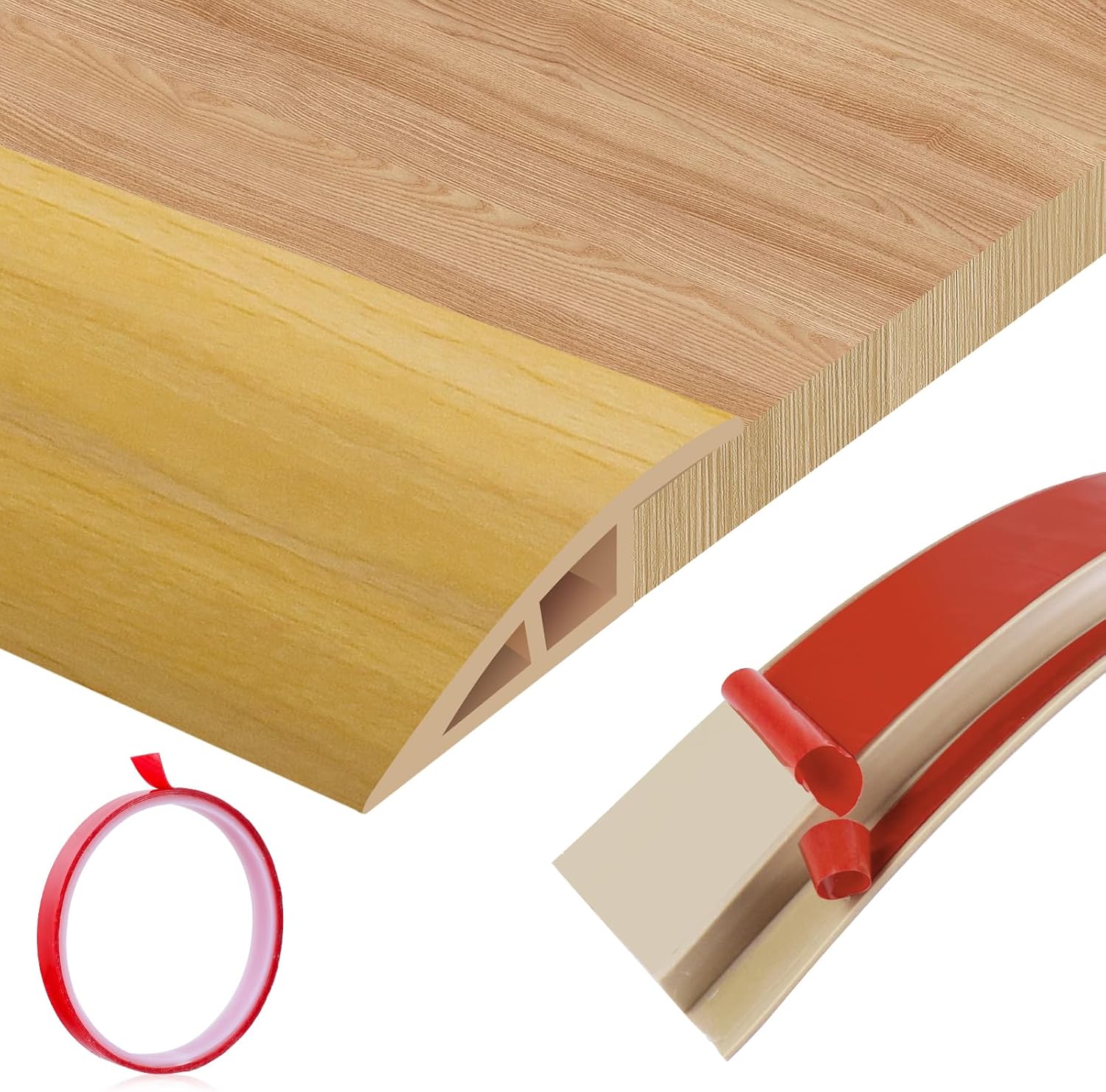 Selbstklebende Übergangsleiste – 1 Stück – Flexibles Pvc – Mehrstufiger Übergang Ohne Bohren – Für Fliesen Und Teppiche – Länge 2 M, Höhe 15 Mm