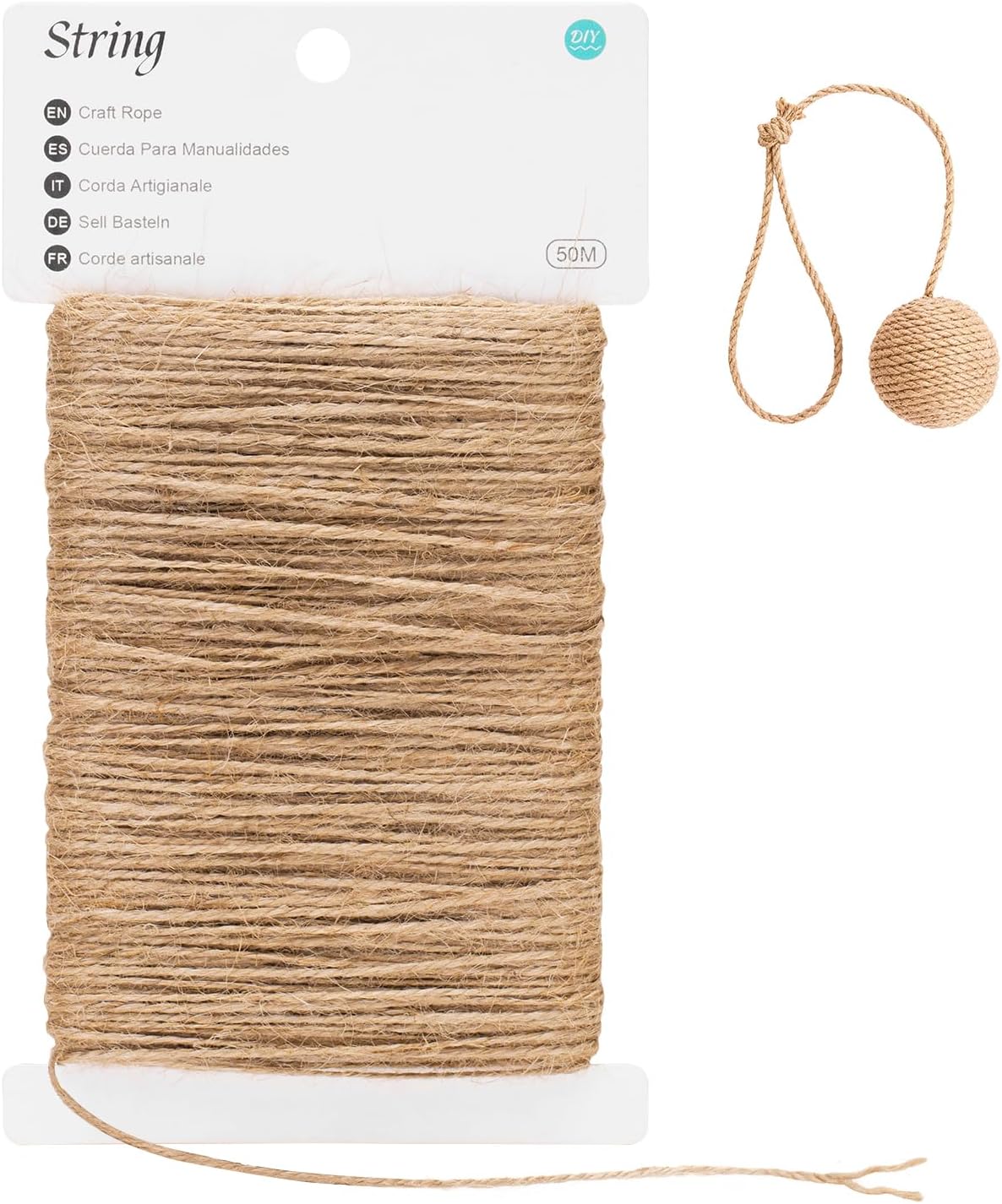 Natur-juteschnur – 50 Meter – 1,5 Mm Dick – Starkes Seil Für Garten- Und Heimwerkerprojekte – Ideal Zum Basteln Und Verpacken – Beige