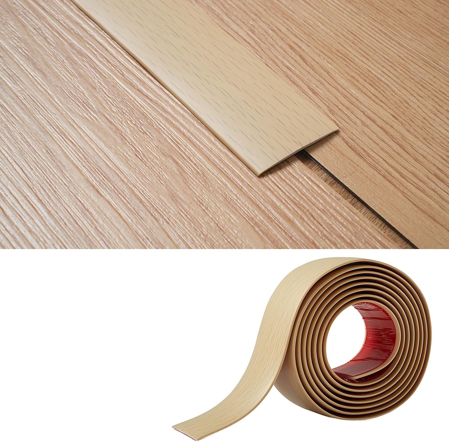 Pvc-übergangsprofil – 1 Stück – Beige Holzoptik – Schmale 2-mm-profilstärke, Selbstklebend – Für Bodenfugen Und Türschwellen – 5 Cm X 1,2 M