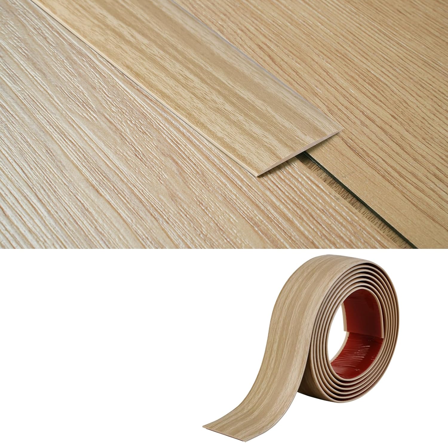 Pvc-übergangsprofil – 1 Stück – Flexibles, Beigefarbenes Vinyl Mit Maserung – 2 Mm Selbstklebende Fuge – Für Fliesen- Und Parkettböden Im Innenbereich – 5 Cm X 2 M