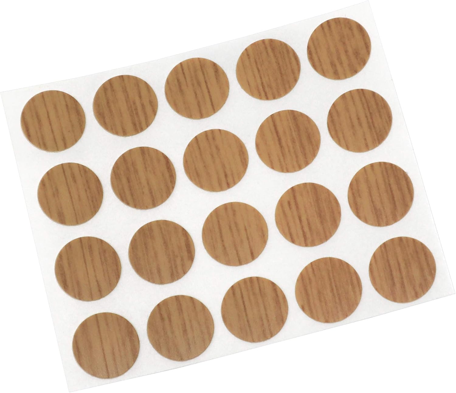 Adsamm® / 20 X Selbstklebende Schraubenkopfkappen / Eiche / Ø 13 Mm / Rund / Selbstklebende Kappen Mit Einer Geringen Dicke Von 0,45 Mm, Von Adsamm®