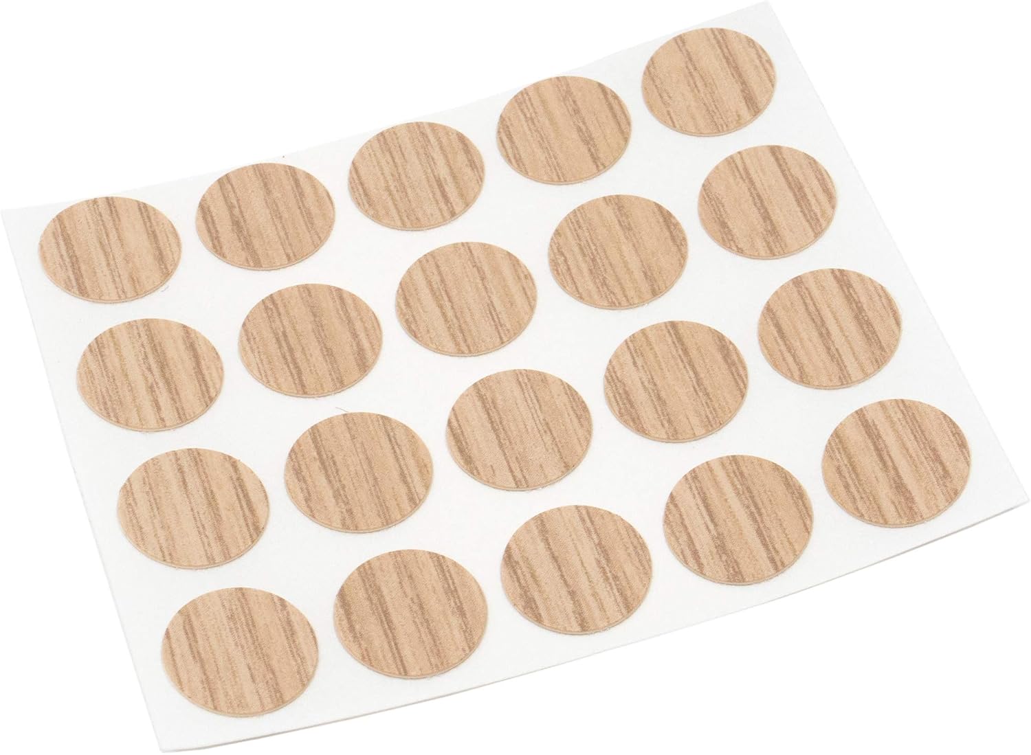 Adsamm® / 20 X Selbstklebende Schraubenkopfkappen / Helle Eiche / Ø 13 Mm / Rund / Selbstklebende Kappen Mit Einer Geringen Dicke Von 0,45 Mm, Von Adsamm®