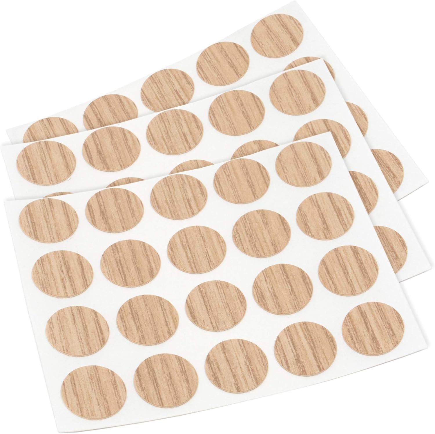 Adsamm® / 60 X Selbstklebende Schraubenkopfkappen / Helle Eiche / Ø 13 Mm / Rund / Selbstklebende Kappen Mit Einer Geringen Dicke Von 0,45 Mm, Von Adsamm®
