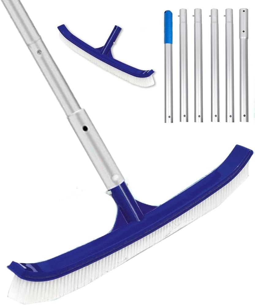 43 Cm Poolbürste – 1 Stück – Abs-kunststoff Und Pp-borsten – 2,1 M Teleskopstiel – Reinigung Von Poolwänden Und -böden