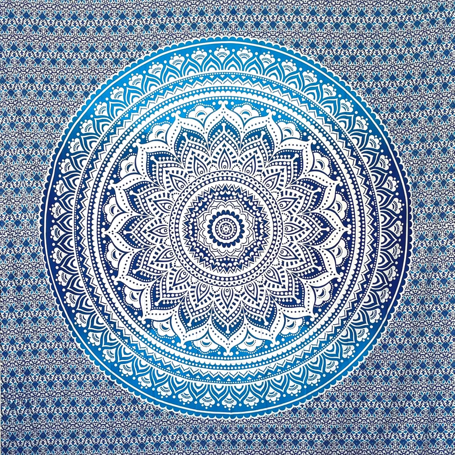 Sandfreie Strandmatte – 1 Stück – Baumwolle – Mandala-muster – Für Picknicks, Yoga, Camping – Blau, 210 X 230 Cm