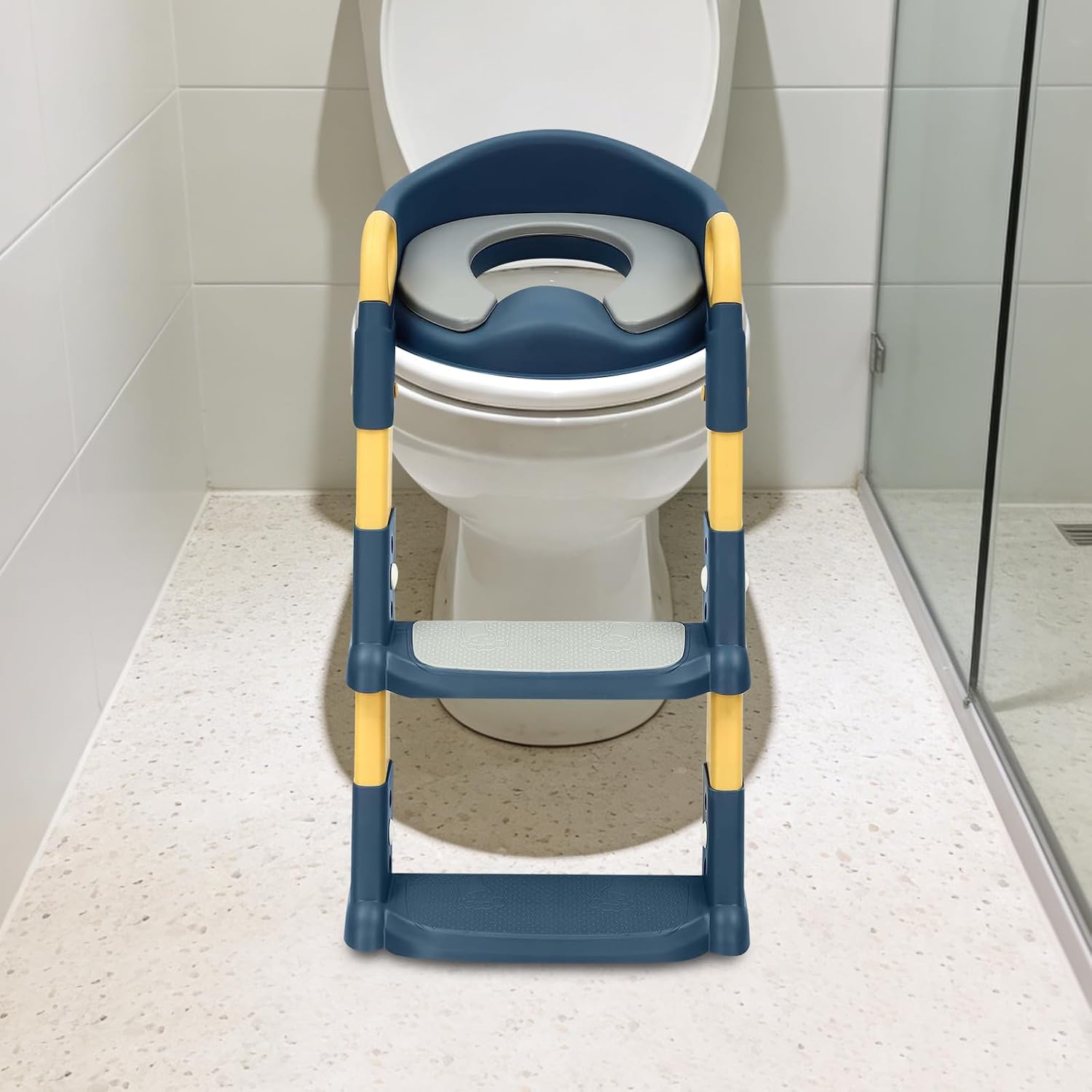 Toilettensitz Mit Stufen – 1 Stück – Pp Und Pu – Verstellbar Und Rutschfest – Für Kinder Von 2 Bis 7 Jahren – Blau