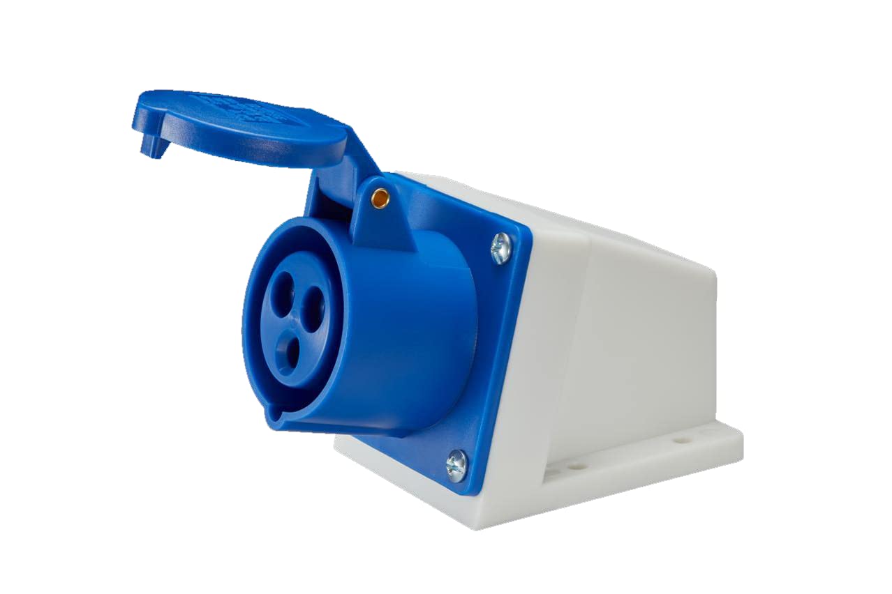 Industriestecker (cee) – 1 Stück – Blaues Nylon – Ip44 32a 240v – Baustelle/wohnwagen – 3-polig