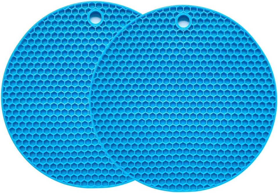 Silikon-untersetzer – 2er-set – Flexibel, Blau – Hitzebeständig Bis 240 °c – Rutschfest Und Isolierend – Für Küche Und Tisch